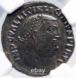 LICINIUS I Authentic Ancient 313AD Cyzicus Roman Coin JUPITER EAGLE NGC i82899