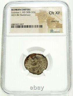 LICINIUS I, Rare R2 RIC 27 Silvered Ancient Roman Empire Coin Jupiter. Choice XF