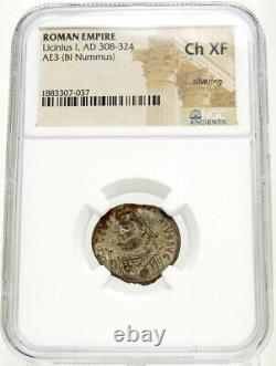 LICINIUS I. Rare R2 in RIC #27 NGC Choice XF Ancient Roman Coin Jupiter, Captive