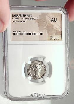 LUCILLA Lucius Verus Wife 164AD Authentic Ancient Silver Roman Coin NGC i72941