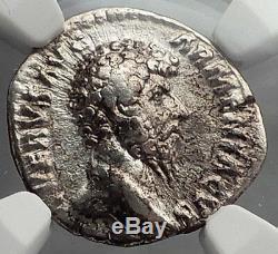 LUCIUS VERUS 164AD Rome Ancient Denarius Silver Roman Coin MARS NGC Ch VF i59831