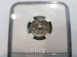 Lentulus Roman Republic 75 BC NGC AU Denarius Genius Scepter Globe Ancient Coin