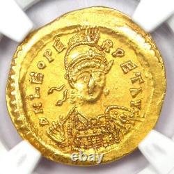 Leo I AV Solidus Gold Roman Coin 457-474 AD. Certified NGC AU 5/5 Strike