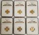 Lot Of (6) 1986 1991 1/10 Oz American Gold Eagles Roman Numerals Ngc Ms69