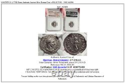 MACRINUS 217AD Rome Authentic Ancient Silver Roman Coin w FELICITAS NGC i62486