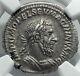 Macrinus Authentic Ancient 217ad Silver Denarius Roman Coin W Jupiter Zeus Ngc
