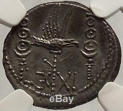 MARC ANTONY 32-31BC Silver Denarius Roman Coin Galley LEG XI NGC AU SUPERB