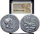Marc Antony & Octavia 39 Bc Ephesus Authentic Ancient Roman Silver Coin Ngc Chvf