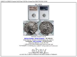 MARCUS AURELIUS Ancient 161AD Rome OLD Silver Roman Coin AEQUITAS NGC i89618