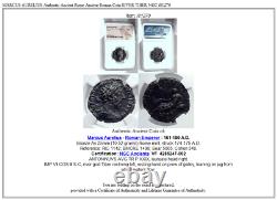 MARCUS AURELIUS Authentic Ancient Rome Ancient Roman Coin RIVER TIBER NGC i81270