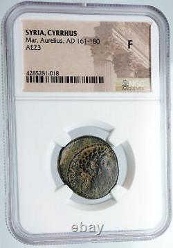 MARCUS AURELIUS as CAESAR Ancient 161AD Cyrrhus OLD Roman Coin ZEUS NGC i90577