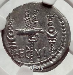 MARK ANTONY EX Julius Caesar LEGION VI Ferrata 32BC Silver Roman Coin NGC i64492