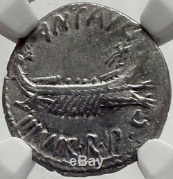 MARK ANTONY EX Julius Caesar LEGION VI Ferrata 32BC Silver Roman Coin NGC i64492