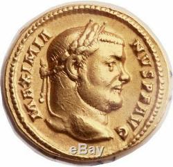 MAXIMIANUS 303AD Authentic Ancient Roman NGC Certified XF GOLD Aureus Coin RARE