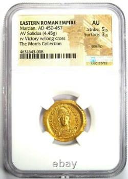 Marcian Gold AV Solidus Gold Roman Coin 450-457 AD Certified NGC AU