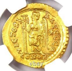 Marcian Gold AV Solidus Gold Roman Coin 450-457 AD Certified NGC AU