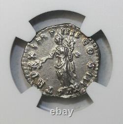 Marcus Aurelius 161-180 AD AR Silver Denarius Rome NGC AU Ancient Roman Coin
