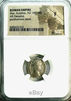 Marcus Aurelius 161-180 AD. Magnificent Denarius Ancient Roman Silver Coin, NGC