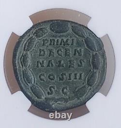 Marcus Aurelius Sestertius Legend In Wreath NGC VF Roman Coin