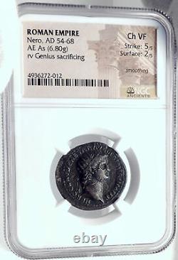 NERO Authentic Ancient 64AD Rome Genuine Original Roman Coin GENIUS NGC i81819