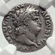 Nero Authentic Ancient 64ad Rome Genuine Original Silver Roman Coin Ngc I72340