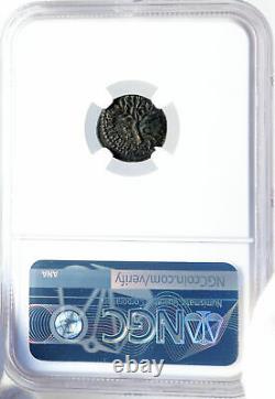 NERO Authentic Ancient 64AD Rome QUADRANS Roman Coin HELMET SHIELD NGC i82897