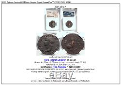 NERO Authentic Ancient 66AD Rome Genuine Original Roman Coin VICTORY NGC i80124