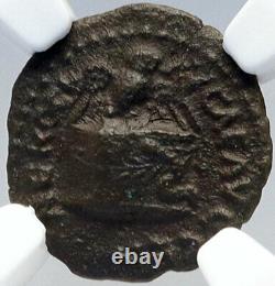 NERO Authentic Ancient Genuine 65AD Rome Roman Coin OWL ALTAR OLIVE NGC i82633