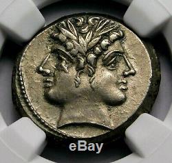 NGC AU 4/5-3/5 Anonymous. Stunning Quadrigatus c. 225-214/2 BC Roman Silver Coin