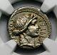 Ngc Au 4/5-4/5. Julius Caesar. Exquisite Rare Denarius. Roman Silver Coin