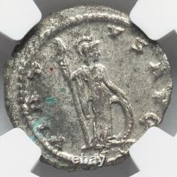 NGC AU Claudius II 268-270 AD, Roman Empire Caesar Rome, LEFT BUST Denarius Coin