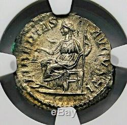 NGC AU. Elagabalus. Outstanding Denarius. Ancient Roman Silver Coin