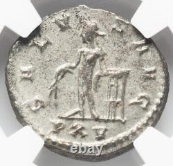NGC AU Gallienus 253-268 AD, Caesar Roman Empire Double Denarius Silver Coin