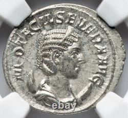 NGC AU Otacilia Severa 244-249, Wife of Philip I Arab Roman Empire Denarius Coin