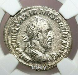 NGC AU ROMAN COINS Trajan Decius, AD 249-251. AR Double-Denarius. MAX/024