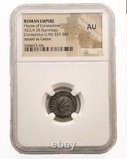NGC (AU) Roman AE of Constantius II (AD 337-361) NGC Almost Uncirculated Coin