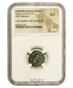 NGC (AU) Roman AE3 of Valens (AD 364 -378) NGC Ancients Certified Nummus Coin