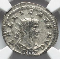 NGC AU Roman Empire Caesar Gallienus 253-268 AD, Double Denarius Silver Coin