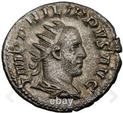 NGC AU Roman Empire Caesar Philip I Arab Caesar 244-249 AD Double Denarius Coin