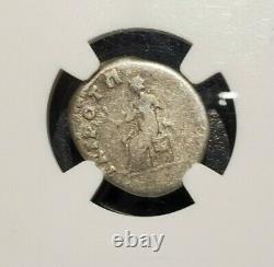 NGC AUTHENTICATED VESPASIAN DENARIUS. 69-79 c. E. Rev. Pax Roman Empire. Nice Coin