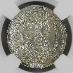 NGC Austria 1690 6K Kreuzer Vienna Leopold I Holy Roman Empire Silver Coin UNC