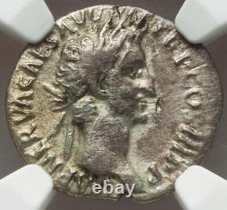 NGC CH F NERVA 96-98 AD Roman Empire Caesar AR Denarius Silver Coin, Rare Toned
