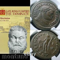 NGC CHOICE CH AU MAXIMIAN Ancient Roman Bronze Bi Nummis Coin 286-310 AD