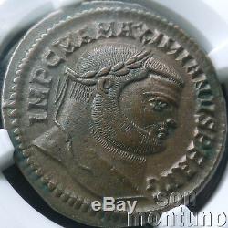 NGC CHOICE CH AU MAXIMIAN Ancient Roman Bronze Bi Nummis Coin 286-310 AD