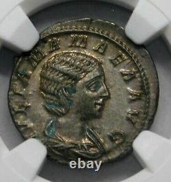 NGC Ch AU Julia Mamaea Denarius Mother & Regent of S Alexander Roman Silver Coin