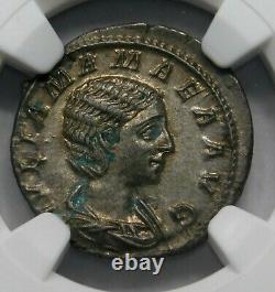 NGC Ch AU Julia Mamaea Denarius Mother & Regent of S Alexander Roman Silver Coin