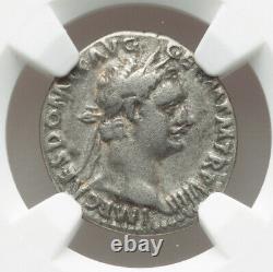 NGC Ch F Domitian 81-96 AD Roman Empire Caesar AR Denarius Silver Coin, Rare
