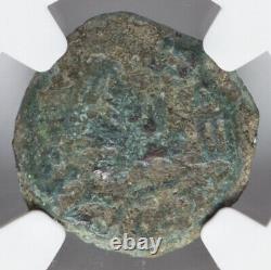 NGC Ch F FINE Judaea 66-70 AD Jewish Roman Rebellion War AE Prutah Coin Israel