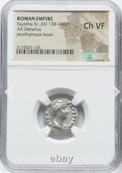 NGC Ch VF Faustina I Sr the Elder 138-140/1, Wife Of A Pius, Roman Empire Coin