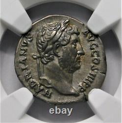 NGC Ch VF. Hadrian (117-138 AD) Superb Denarius. Ancient Roman Silver Coin